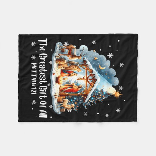 Couverture Polaire The Greatest Gift For All Christmas Nativity Jesus (Devant (Horizontal))