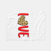 Couverture Polaire The Greatest Is Love Valentines Day Leopard Heart  (Devant (Horizontal))