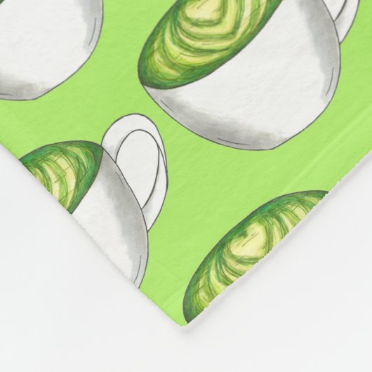 Couverture Polaire Thé japonais Matcha Green Latte Teacup Foin (Coin)