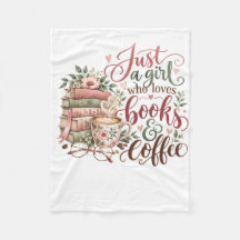 The Lover of Books and Coffee Fleece Blanket