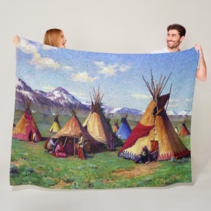 Couverture Polaire The Medicine Teepee Joseph Henry Sharp 1903