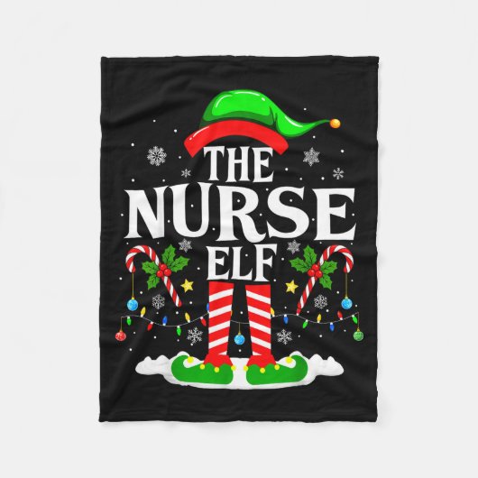 Couverture Polaire The Nurse Elf Christmas Nursing Funny Rn Christmas (Devant)