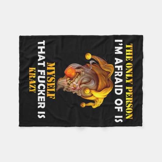 Couverture Polaire The Only Person I'm Afraid Of Is Myself Funny Skul (Devant (Horizontal))