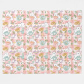 Couverture Polaire Thé pastel chat rose High Tea (Devant (Horizontal))