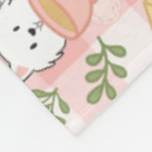 Couverture Polaire Thé pastel chat rose High Tea (Coin)
