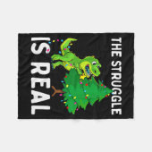 Couverture Polaire The Struggle Is Real Dinosaur &amp; X-mas Tree Chr (Devant (Horizontal))
