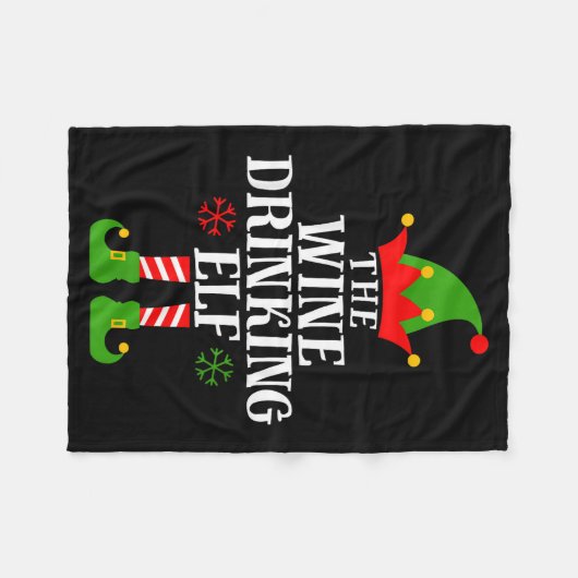 Couverture Polaire The Wine Drinking Elf Funny Matching Family Christ (Devant (Horizontal))