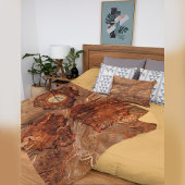 Couverture Polaire thème automne Feuille Terracotta