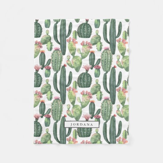 Couverture Polaire Thème Cacti Desert Personnalisé (Devant)