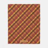 Couverture Polaire Thème d'automne aux tons chauds Motif carreaux & V (Devant)