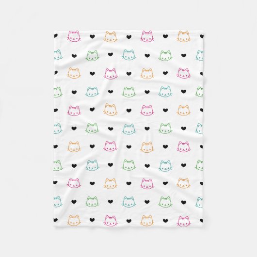 Couverture Polaire Thème de chat mignon (Devant)