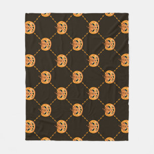 Couverture Polaire Thème de la fête d'Halloween citrouille.