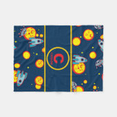 Couverture Polaire Thème de l'espace pour les garçons en bleu rouge e (Devant (Horizontal))