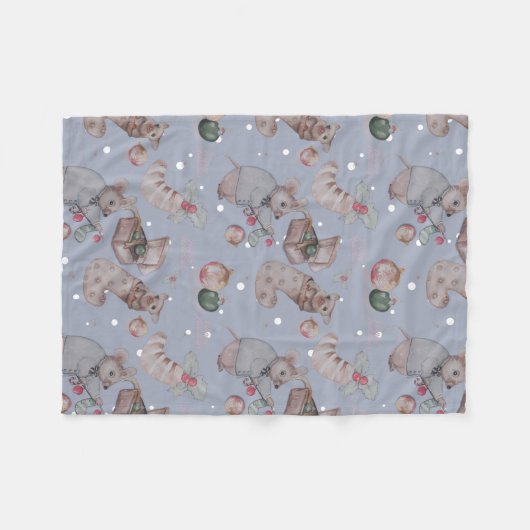 Couverture Polaire Thème de Noël bébé polaire (Devant (Horizontal))