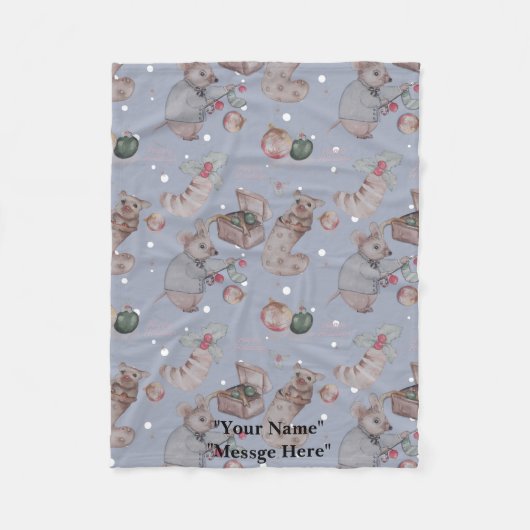 Couverture Polaire Thème de Noël bébé polaire (Devant)