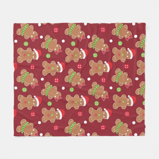 Couverture Polaire Thème de Noël Gingerbread Hommes (Devant (Horizontal))