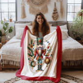 Couverture Polaire Thème de Noël Nutcracker sur blanc