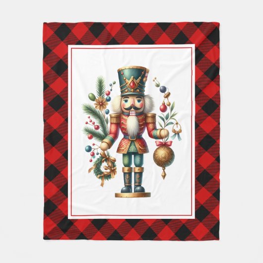 Couverture Polaire Thème de Noël Nutcracker Tartan (Devant)