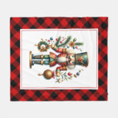 Couverture Polaire Thème de Noël Nutcracker Tartan (Devant (Horizontal))