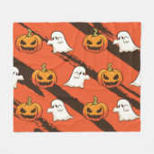 Couverture Polaire Thème d'Halloween citrouille, motif sans couture. (Devant (Horizontal))