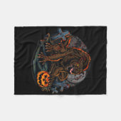 Couverture Polaire Thème d'Halloween de loup-garou cool (Devant (Horizontal))