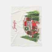 Couverture Polaire Thème extérieur du camping de Noël Trailer (Devant)