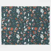 Couverture Polaire Thème hiver motif Fleece Blanche (Devant (Horizontal))