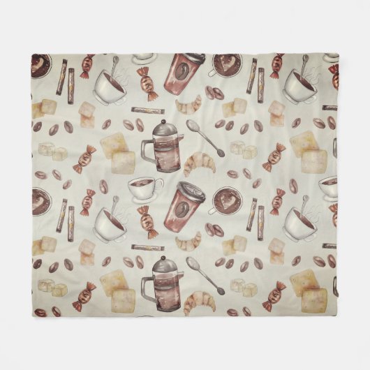 Couverture Polaire Thème Lover Café  (Devant (Horizontal))