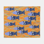 Couverture Polaire Thème nautique Baignade poissons (Devant (Horizontal))