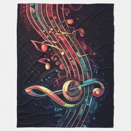 Couverture Polaire Thème Notes artistiques Abstraites (Devant)