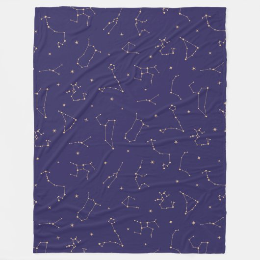 Couverture Polaire Thème Solareclipse étoile d'or céleste (Devant)