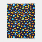 Couverture Polaire Thème spatial coloré avec planètes (Devant)