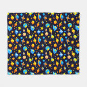 Couverture Polaire Thème spatial coloré avec planètes (Devant (Horizontal))