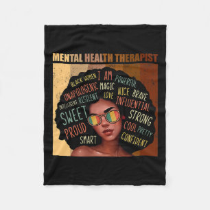 Couverture Polaire Thérapiste en santé Afro Femmes Mois de l'histoire
