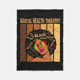 Couverture Polaire Thérapiste en santé Afro Femmes Noir Histoire Mois