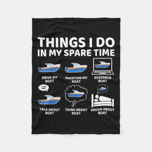 Couverture Polaire Things I Do In My Spare Time Funny Boating Boat En (Devant)