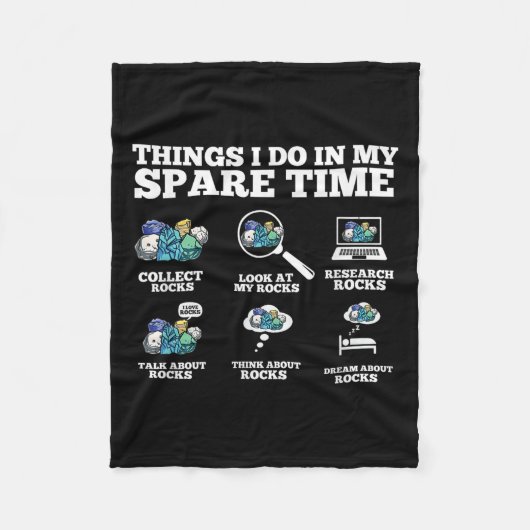 Couverture Polaire Things I Do In My Spare Time - Funny Rock Collecto (Devant)