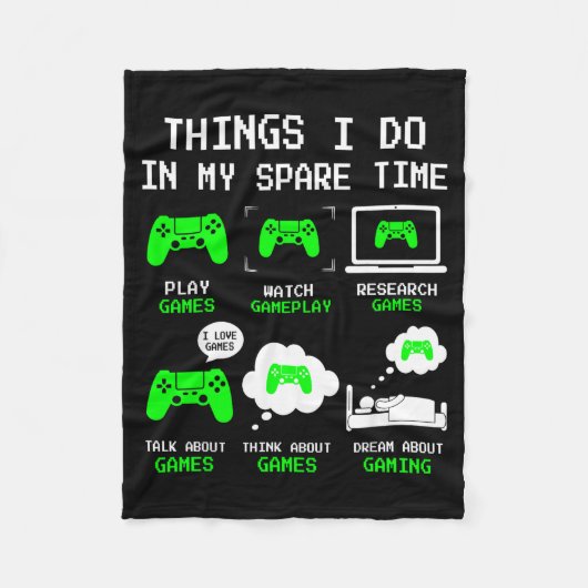 Couverture Polaire Things I Do In My Spare Time Gaming Funny Gamer Bo (Devant)
