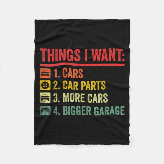 Couverture Polaire Things I Want Car Parts More Bigger Garage Mechani (Devant)
