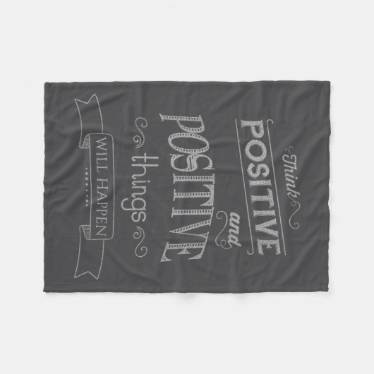 Couverture Polaire Think Sitive Things Happen Motivational  (Devant (Horizontal))