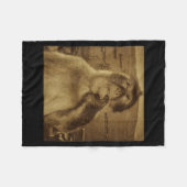 Couverture Polaire Thinking Monkey Meme Vintage Retro  (Devant (Horizontal))