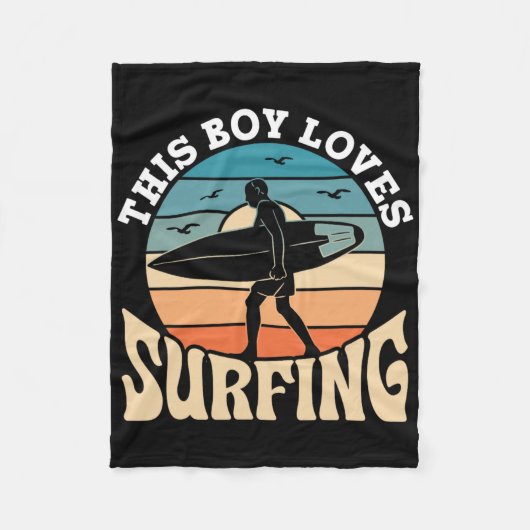 Couverture Polaire This Boy Loves Surfing Surf Surfer Surfboard Surfi (Devant)