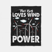 Couverture Polaire This Boy Loves Wind Wer, Windmill Turbine Technici (Devant)