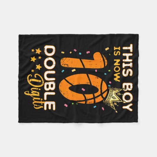 Couverture Polaire This Boy Now 10 Double Digits Crown 10th Birthday  (Devant (Horizontal))