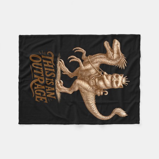 Couverture Polaire This Is An Outrage Funny Princess Cat Riding Dinos (Devant (Horizontal))