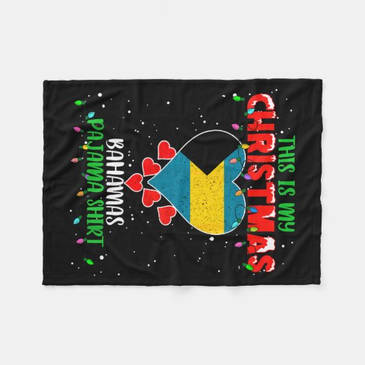 Couverture Polaire This Is My Christmas Lights Love Bahamas Flag Paja (Devant (Horizontal))