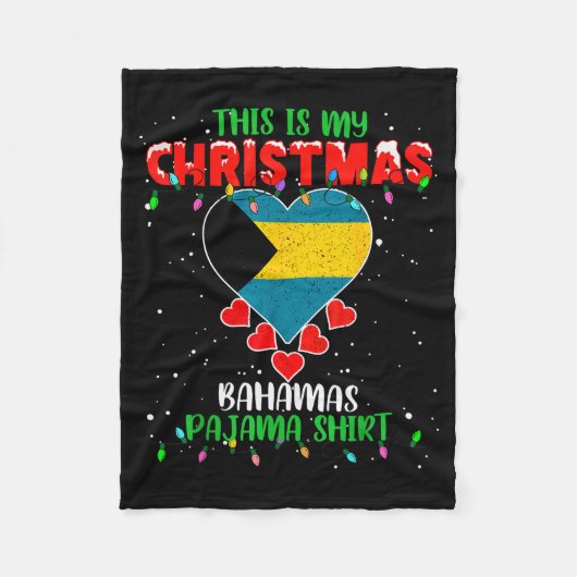 Couverture Polaire This Is My Christmas Lights Love Bahamas Flag Paja (Devant)