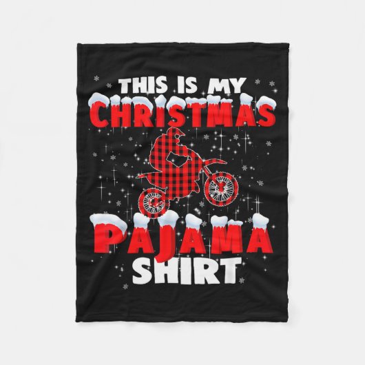 Couverture Polaire This Is My Christmas Pajama Funny Dirt Bike Motocr (Devant)