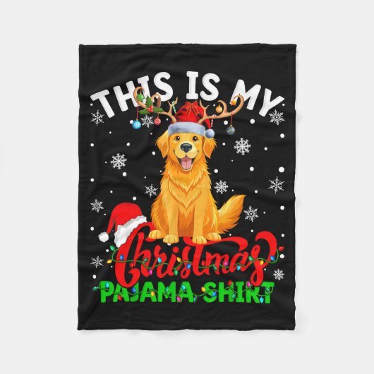 Couverture Polaire This Is My Golden Retriever Ugly Christmas Pajama (Devant)