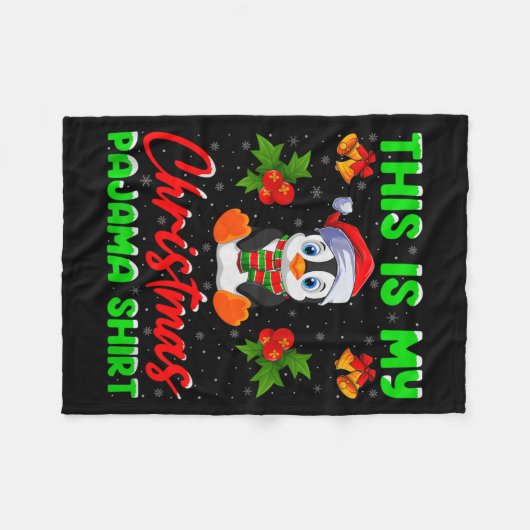 Couverture Polaire This Is My Penguin Christmas Pajamas Funny Penguin (Devant (Horizontal))